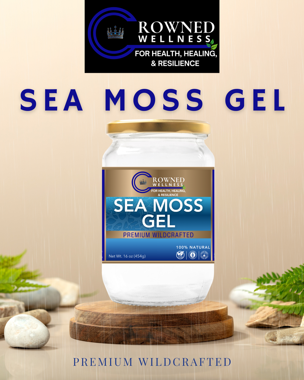 Crowned Wellness Sea Moss Gel Premium Wildcrafted