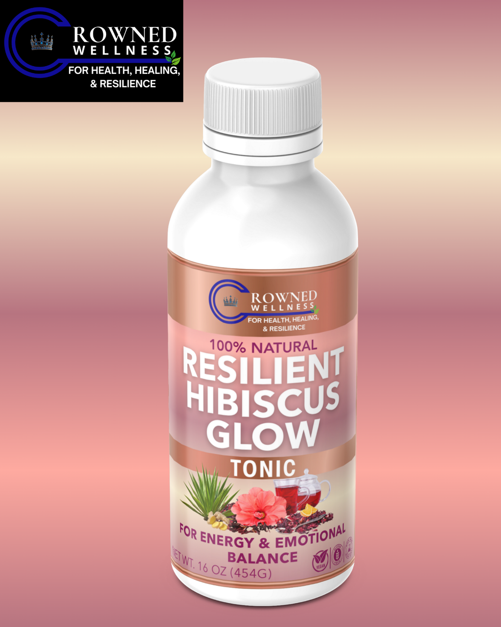 Crowned Wellness Resilient Hibiscus Glow Tonic
