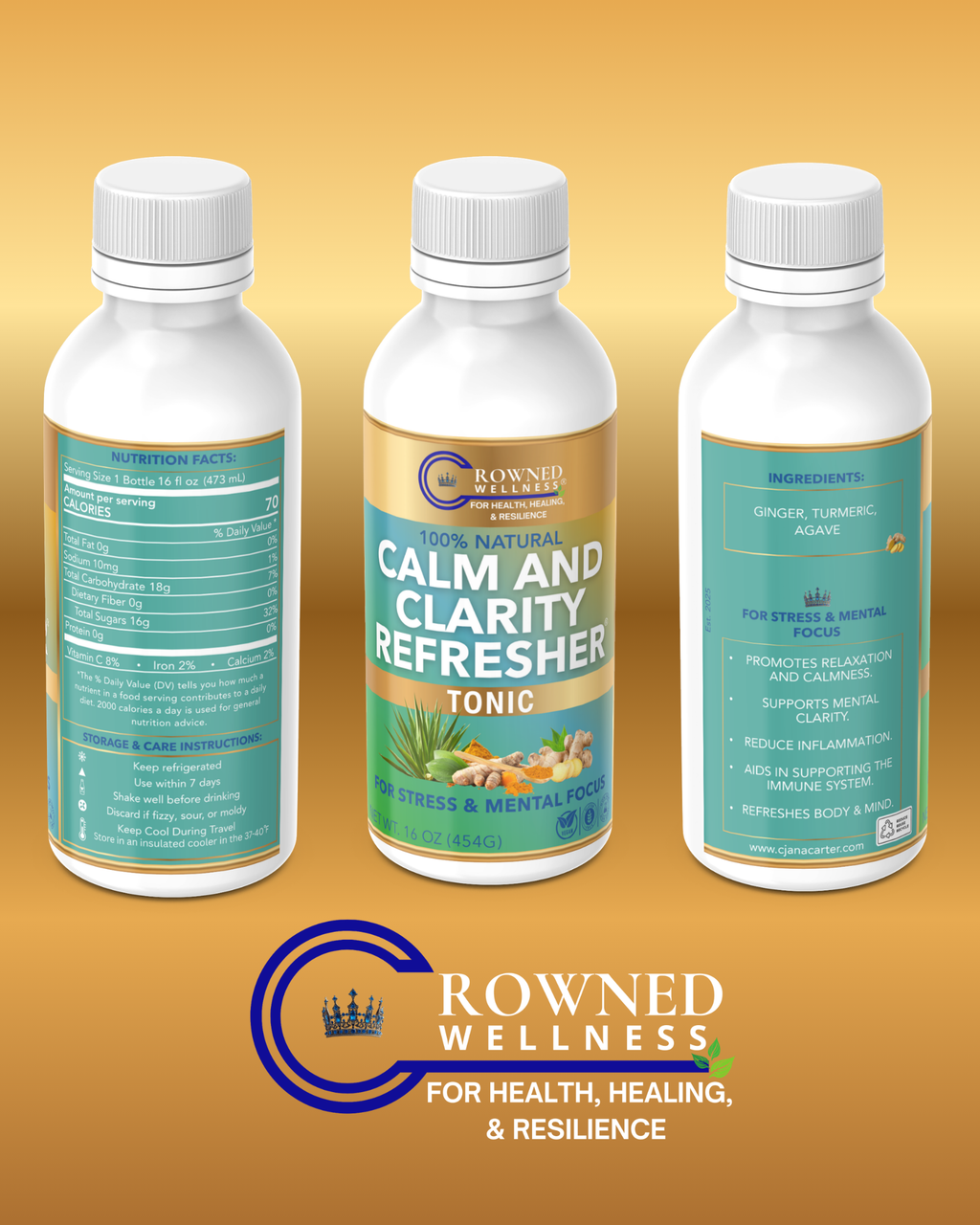 Crowned Wellness Calm & Clarity Refresher Tonic